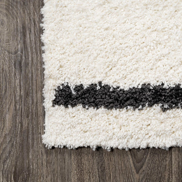 Alaro Berber Stripe Shag Area Rug